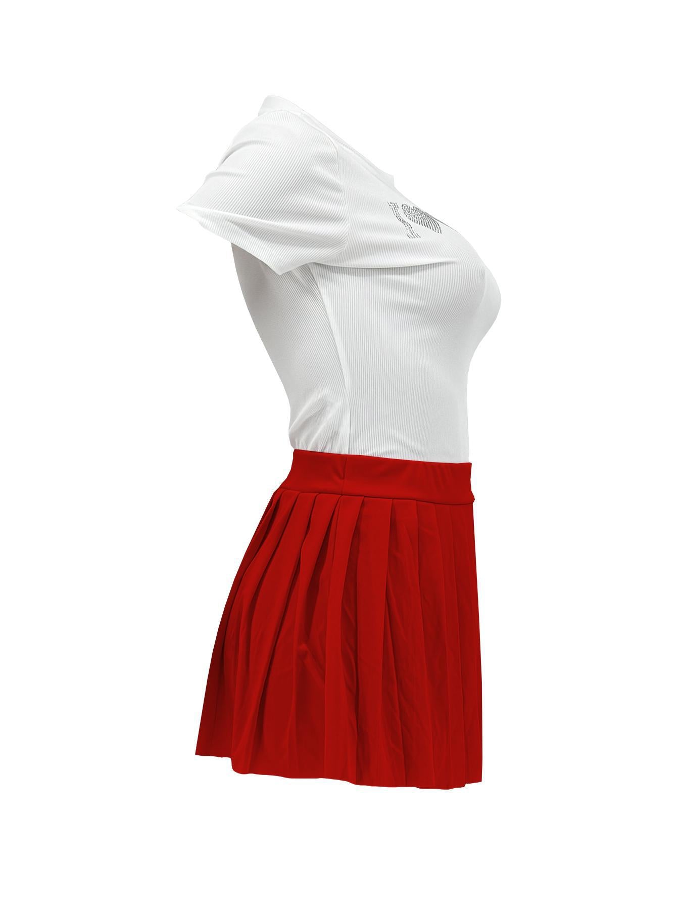 LADIES TWO PIECE SLEEVELESS TOP & SKIRT SET BLACK / RED / GREEN / BLUE / LIGHT YELLOW (SIZE S - 2XL)