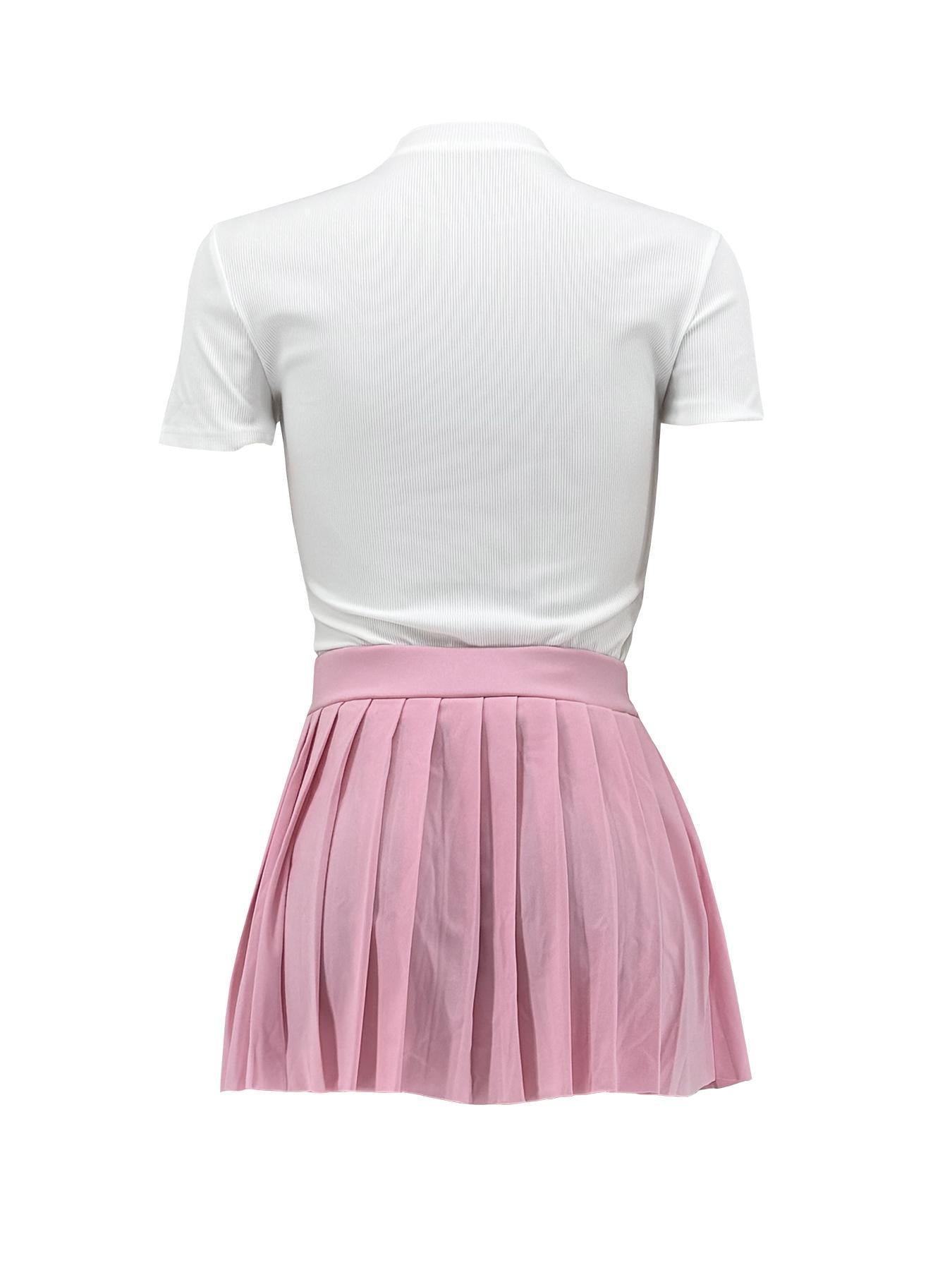 LADIES TWO PIECE SLEEVELESS TOP & SKIRT SET BLACK / RED / GREEN / BLUE / LIGHT YELLOW (SIZE S - 2XL)