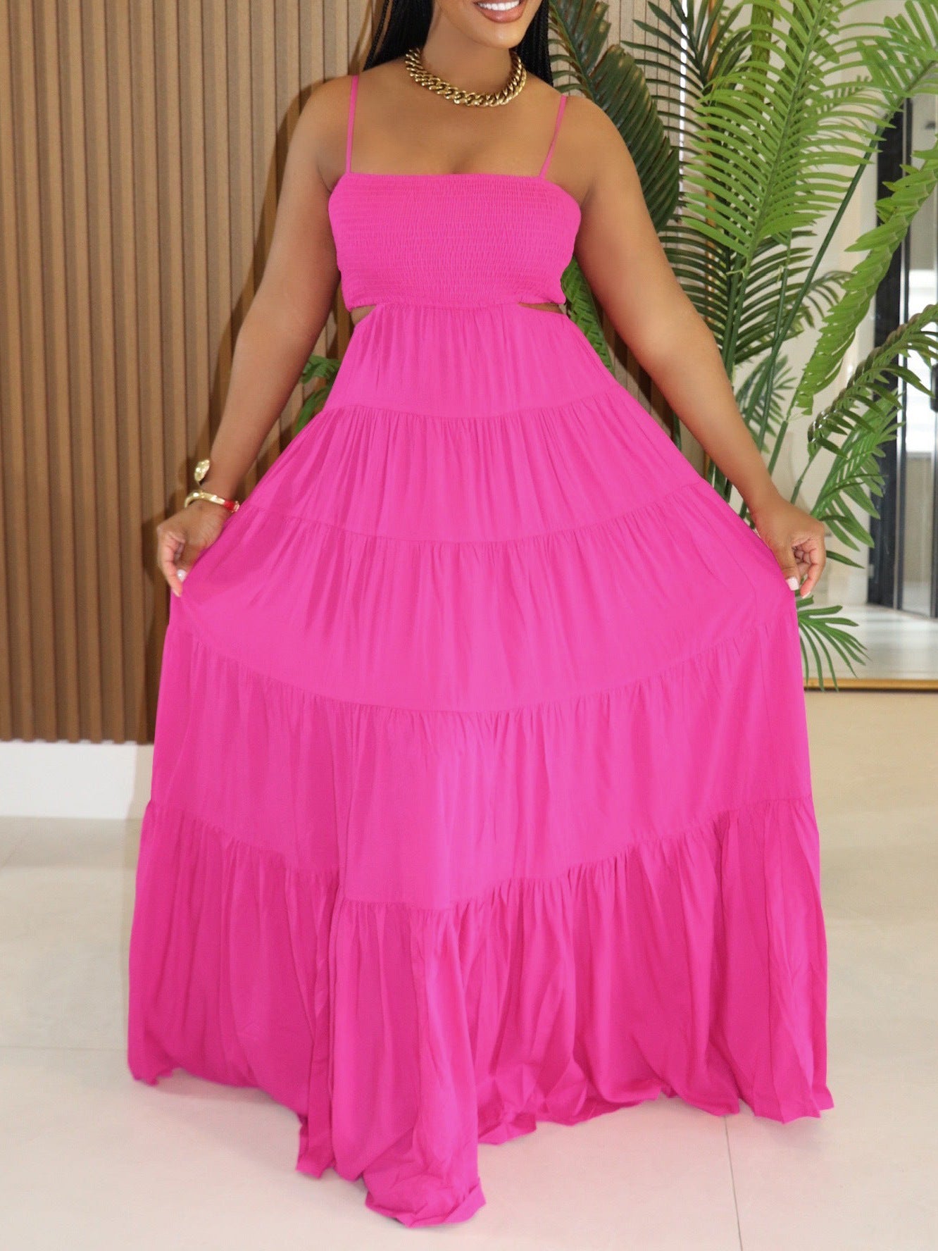 LADIES SLEEVELESS DRESS BLACK / YELLOW / PINK (SIZE S - 2XL)