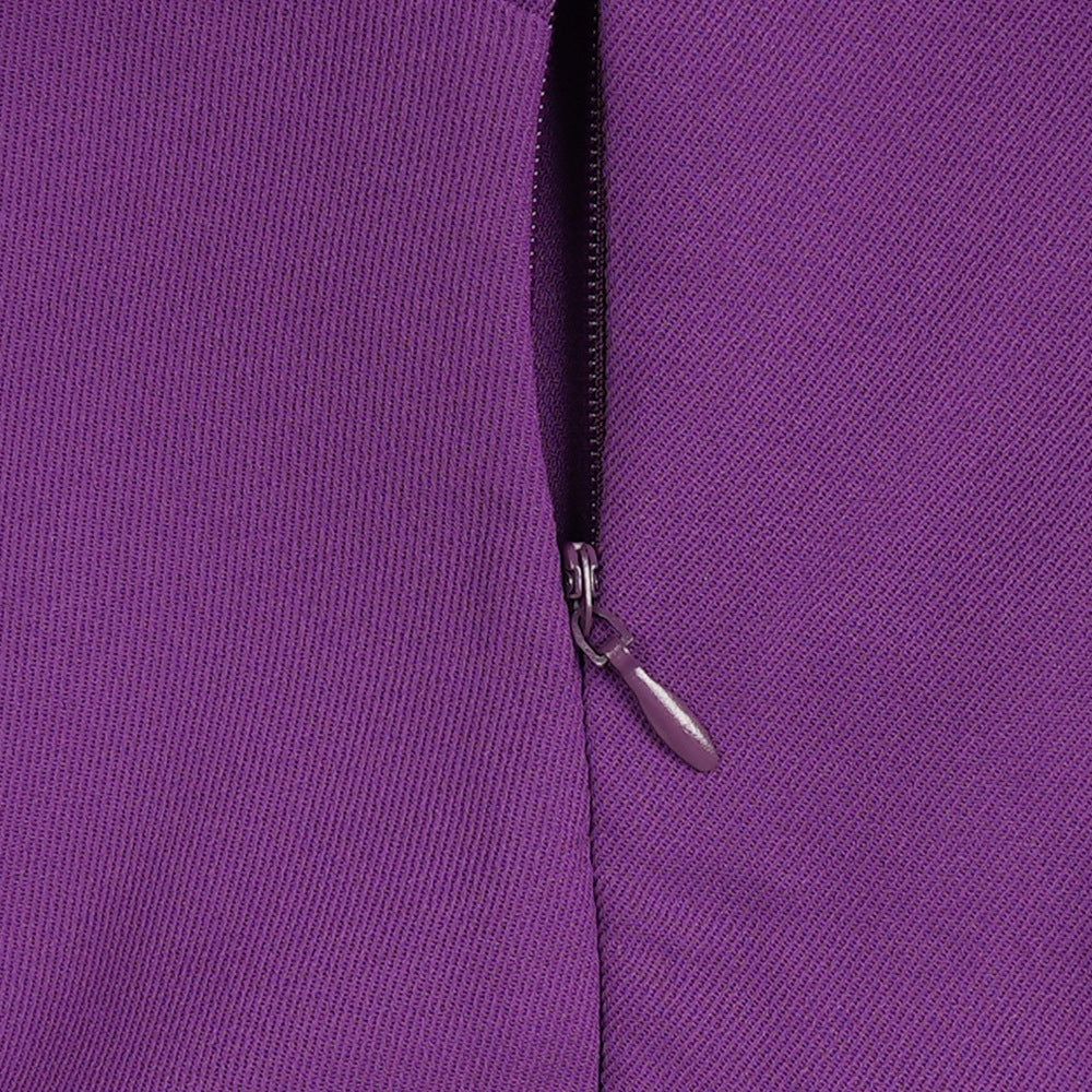 LADIES PLUS SIZE TWO PIECE SKIRT SET PURPLE / YELLOW / BLACK (SIZE L - 3XL)