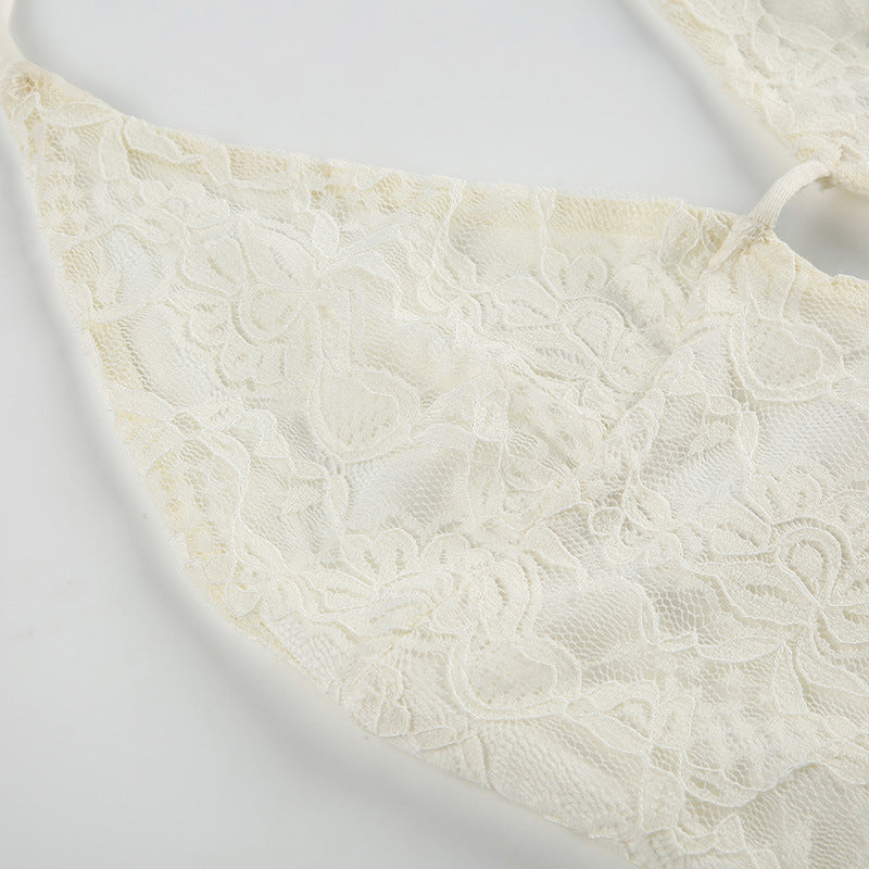 LADIES SLEEVELESS LACE MINI DRESS OFF WHITE (SIZE S - L)
