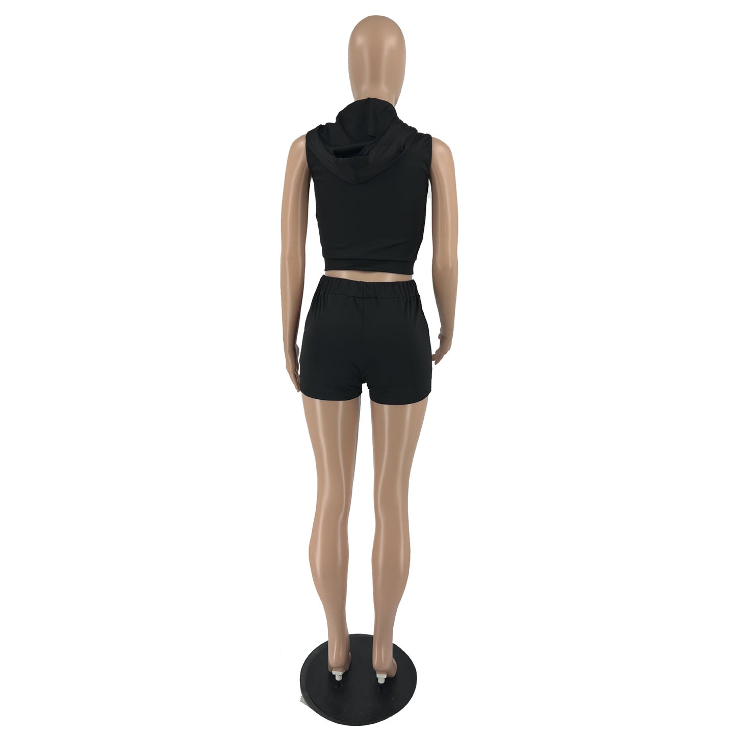 LADIES TWO PIECE TOP & SHORTS SET WHITE / PINK / YELLOW-ORANGE / BLACK (SIZE S - 2XL)