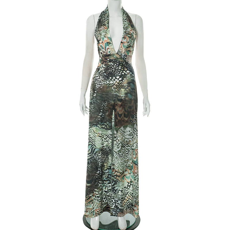 LADIES HALTERNECK LONG DRESS WITH SLIT (SIZE S - L)
