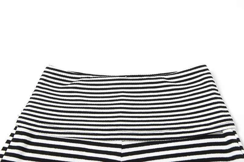 LADIES TWO PIECE BIKINI & SHORTS SET BLACK & WHITE (SIZE S - L)