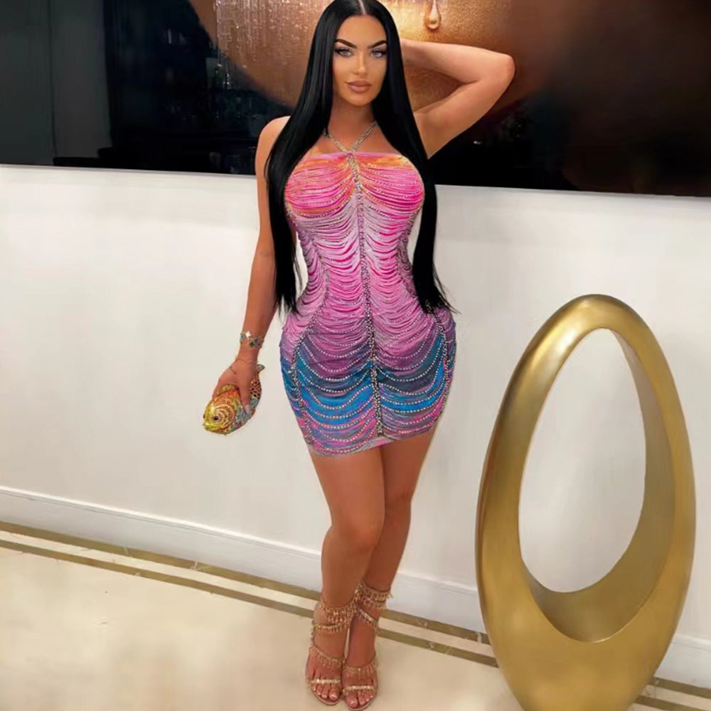 LADIES BODYCON MINI DRESS MULTI COLOUR / PINK / YELLOW (SIZE S - 2XL)