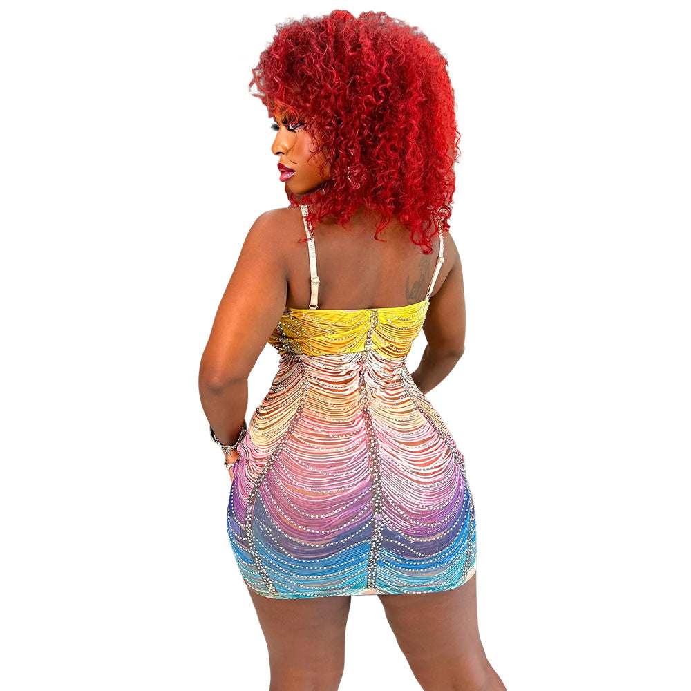 LADIES BODYCON MINI DRESS MULTI COLOUR / PINK / YELLOW (SIZE S - 2XL)