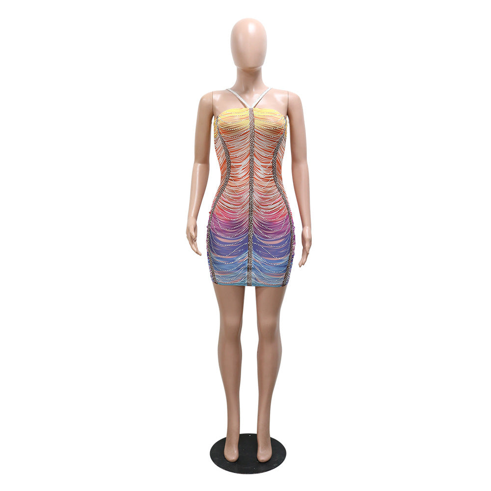 LADIES BODYCON MINI DRESS MULTI COLOUR / PINK / YELLOW (SIZE S - 2XL)