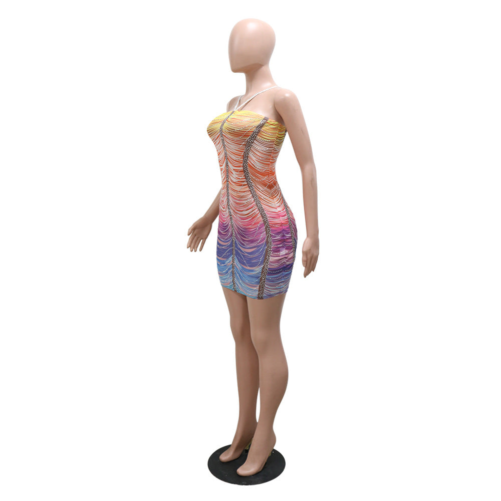 LADIES BODYCON MINI DRESS MULTI COLOUR / PINK / YELLOW (SIZE S - 2XL)