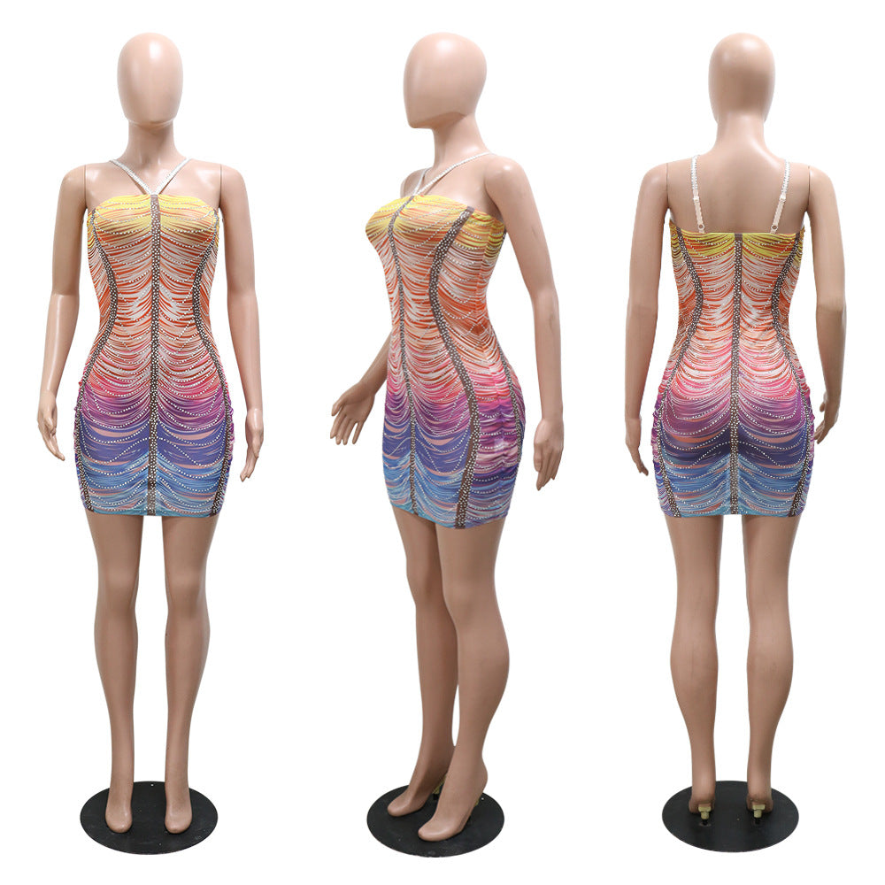 LADIES BODYCON MINI DRESS MULTI COLOUR / PINK / YELLOW (SIZE S - 2XL)