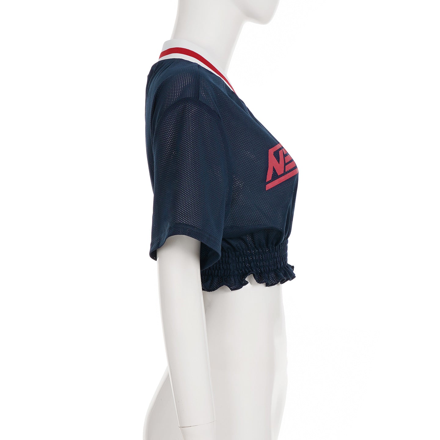 LADIES SEXY SHORT SLEEVE CROPPED T-SHIRT DARK BLUE (SIZE S - L)