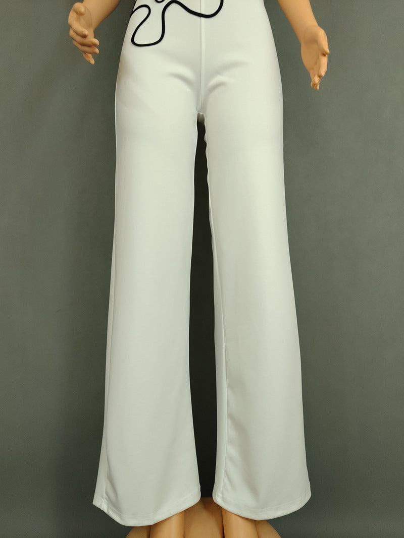 LADIES SLEEVELESS JUMPSUIT WHITE / BLACK / PINK / DARK GREEN (SIZE M - 2XL)