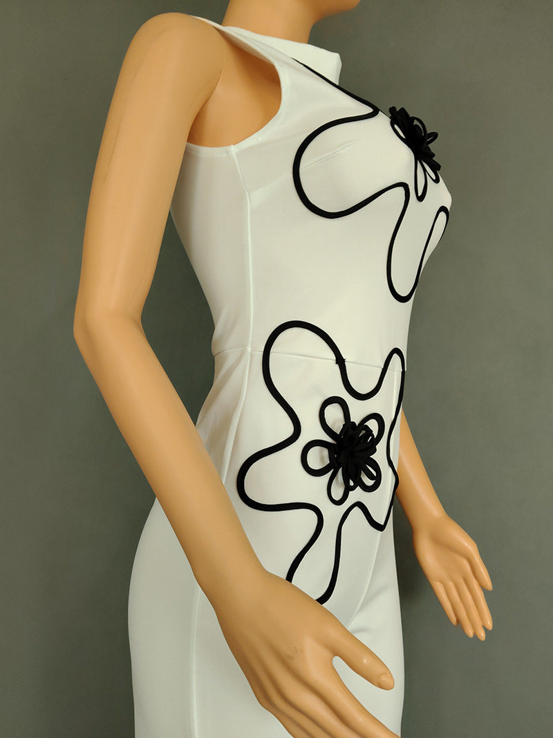 LADIES SLEEVELESS JUMPSUIT WHITE / BLACK / PINK / DARK GREEN (SIZE M - 2XL)