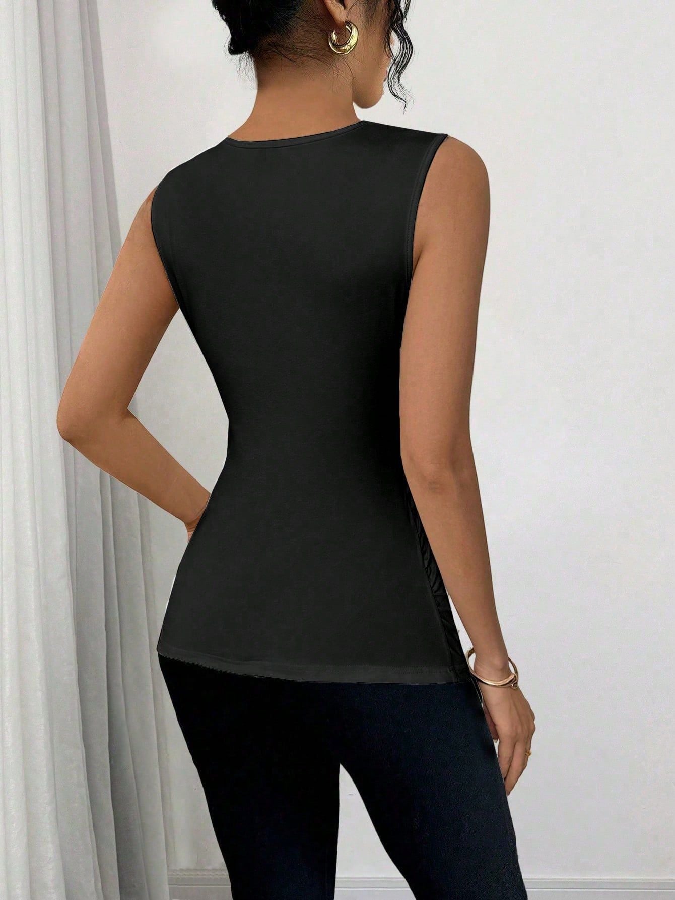 LADIES SLEEVELESS TOP BLACK (SIZE S - 2XL)