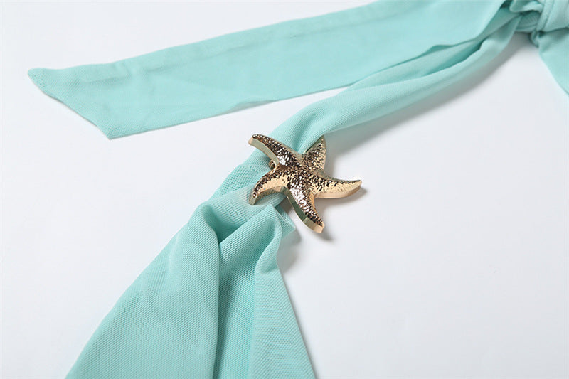 LADIES TWO PIECE MINI SKIRT SET TURQUOISE GREEN (SIZE S - L)