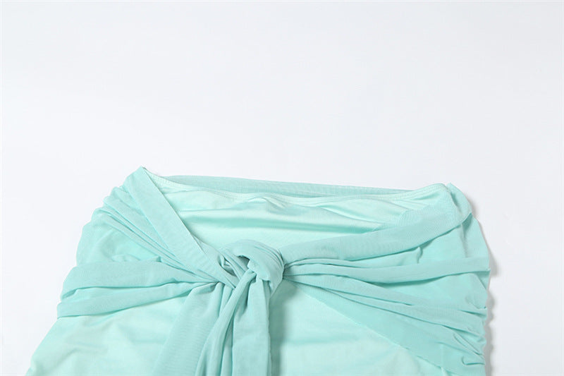 LADIES TWO PIECE MINI SKIRT SET TURQUOISE GREEN (SIZE S - L)