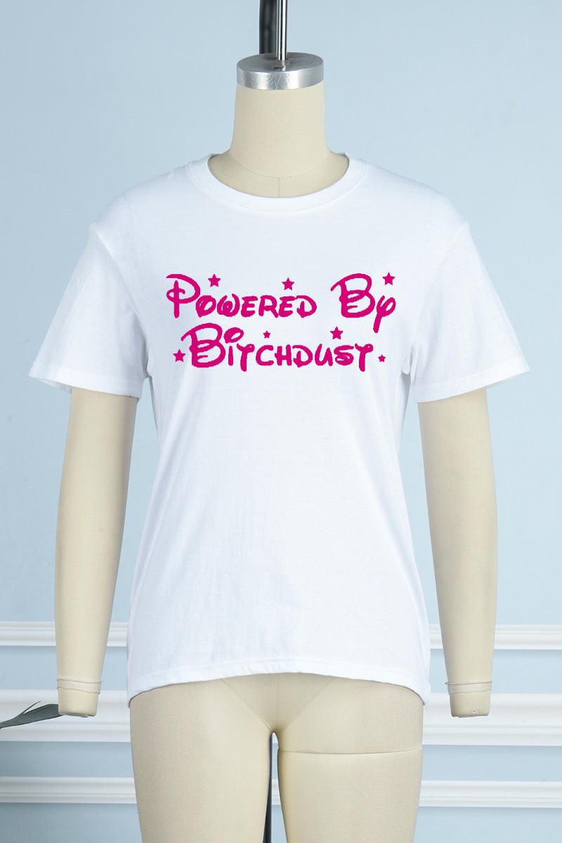 LADIES PLUS SIZE SHORT SLEEVE T-SHIRT WHITE (SIZE S - 4XL)