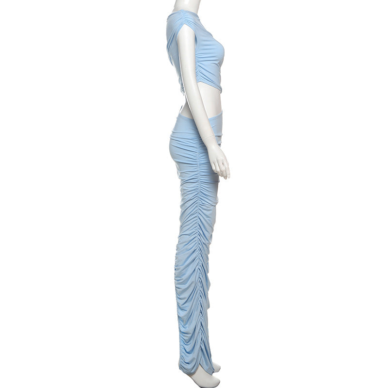 LADIES OFF THE SHOULDER DRESS LIGHT BLUE (SIZE S - L)