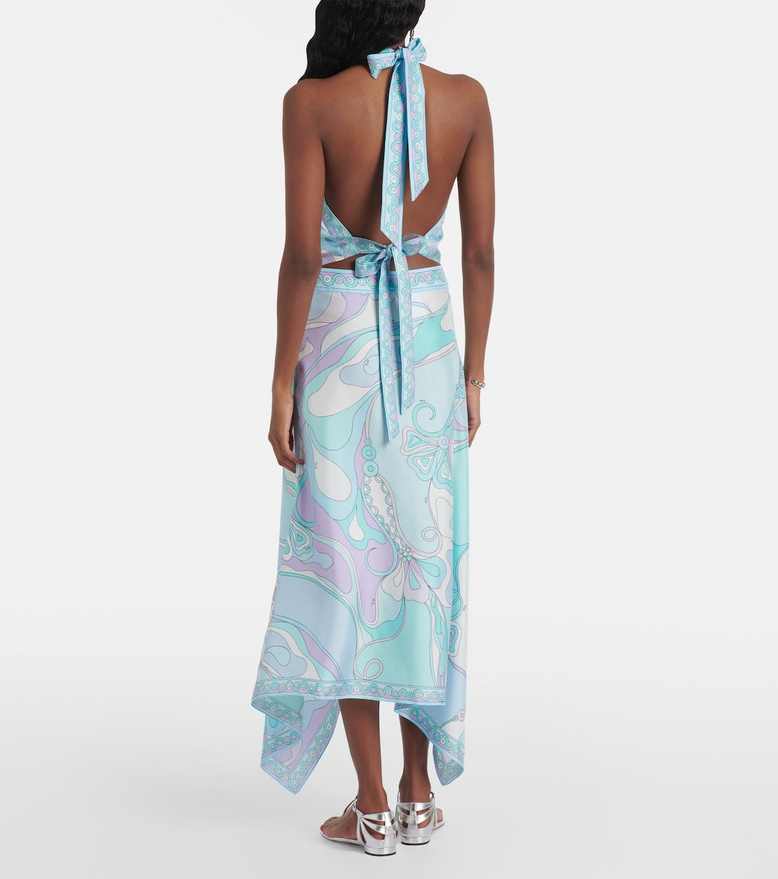 LADIES TWO PIECE SLEEVELESS TOP & SKIRT SET LIGHT BLUE (SIZE S - XL)