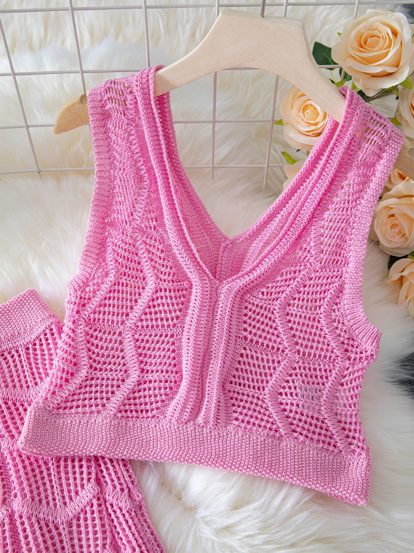 LADIES TWO PIECE TOP & SKIRT SET PINK (SIZE S - XL)