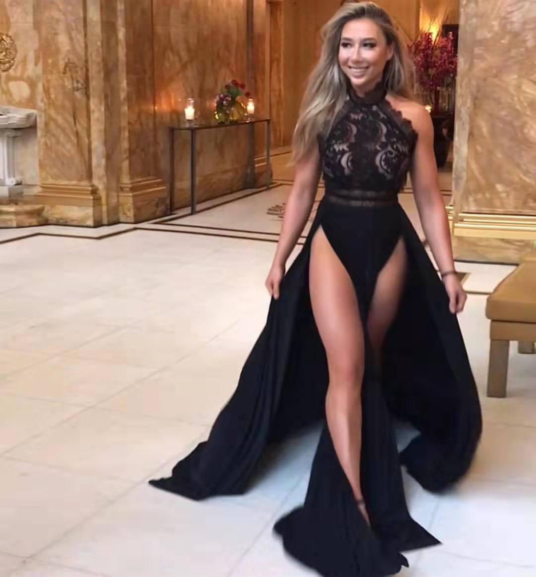 LADIES LONG BACKLESS EVENING DRESS BLACK (SIZE XS - XL)