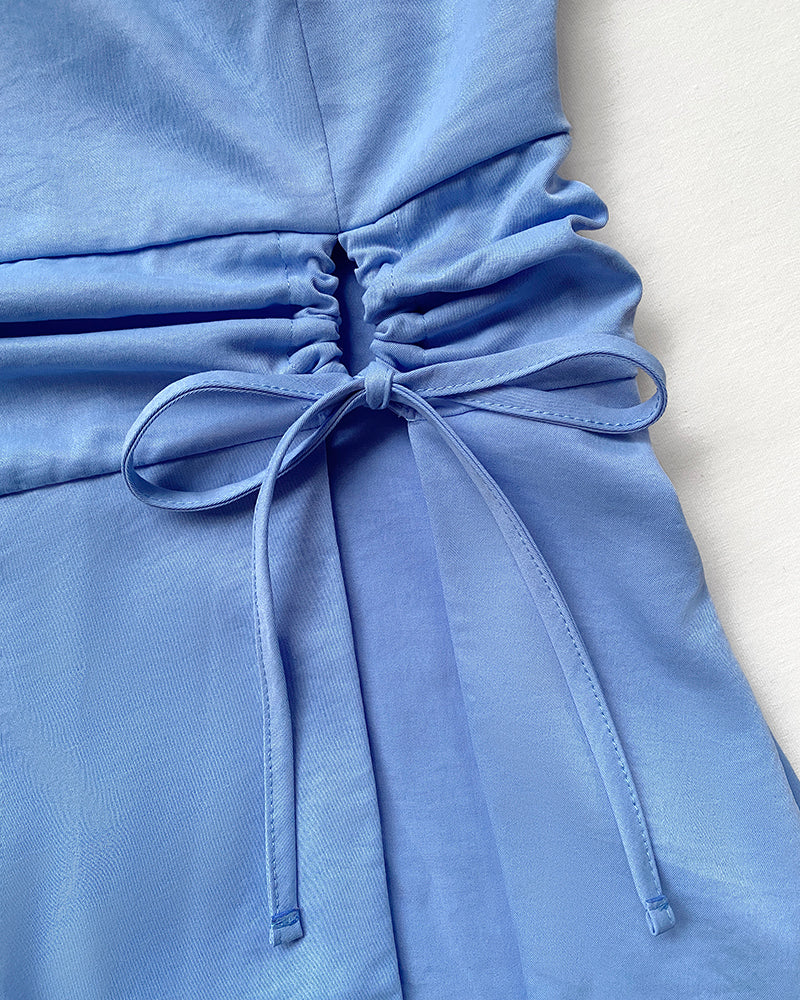 LADIES TWO PIECE SHORTS SET LIGHT BLUE (SIZE S - XL)