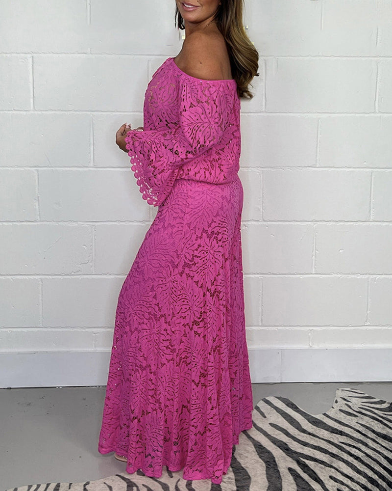 LADIES TWO PIECE WIDE LEG PANTS SET DARK PINK (SIZE S - XL)