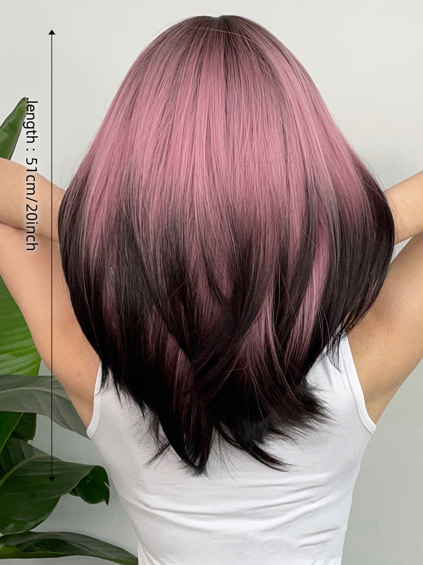 LADIES BLACK-PINK SHOULDER LENGTH WIG BLACK-PINK (FREE SIZE)