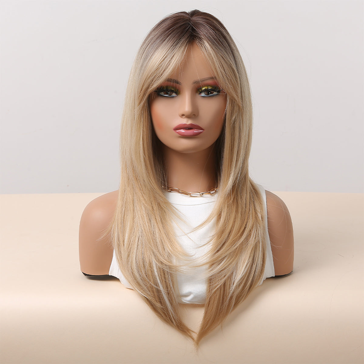 LADIES LONG BLONDE WIG BLONDE FREE SIZE