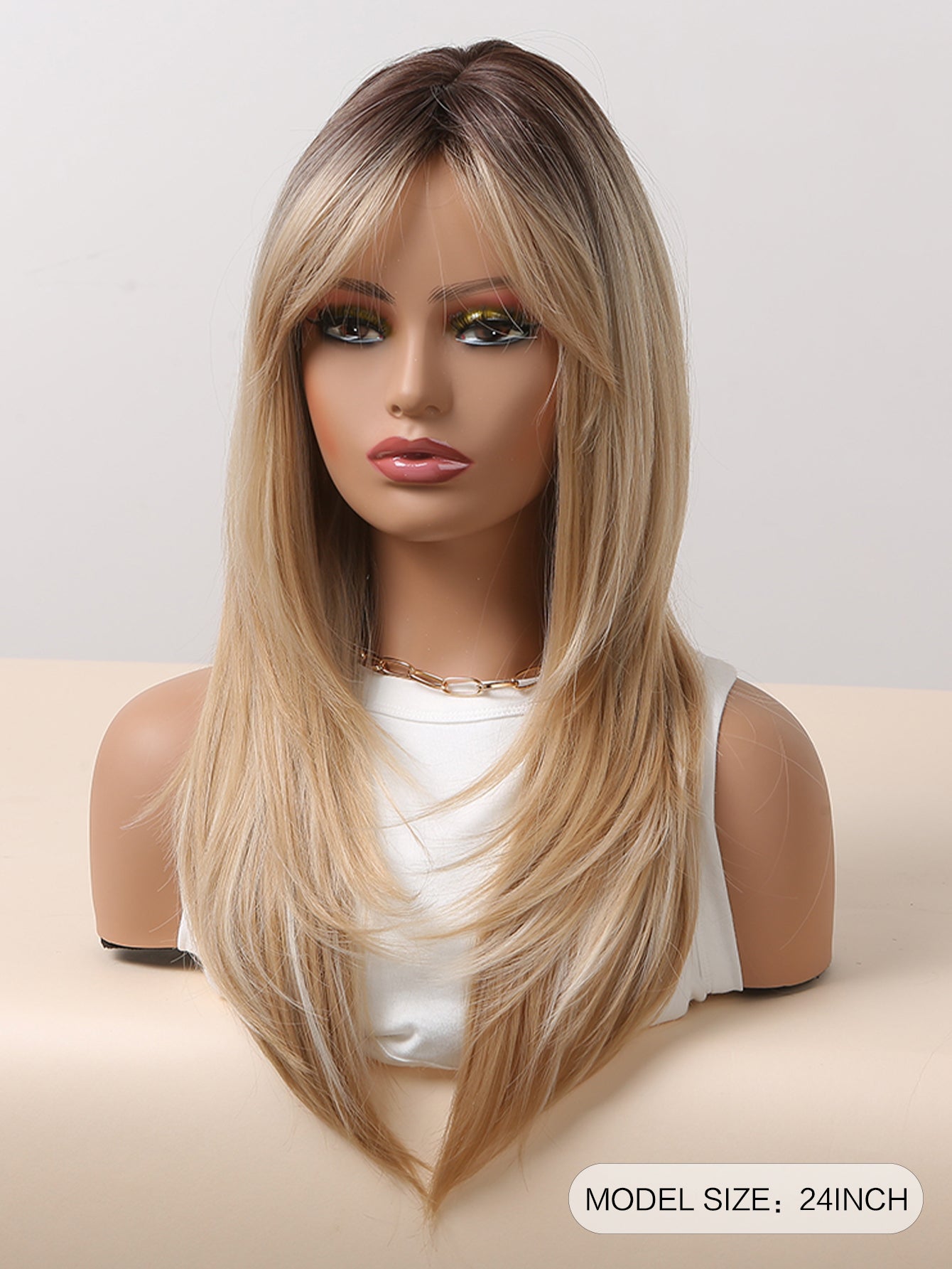 LADIES LONG BLONDE WIG BLONDE FREE SIZE
