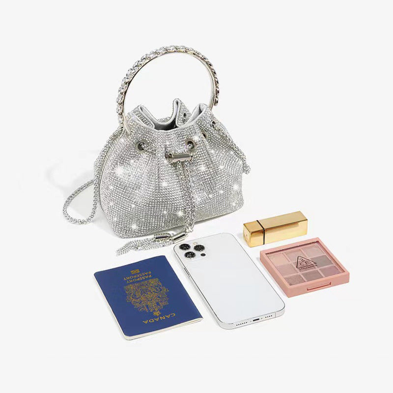 LADIES HANDBAG SILVER (17CM)