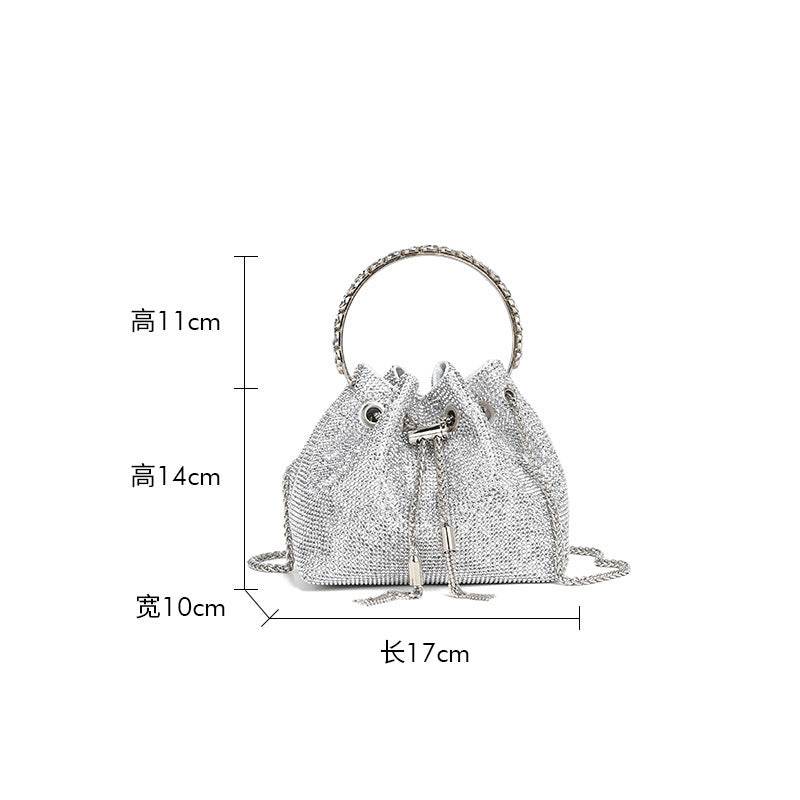 LADIES HANDBAG SILVER (17CM)