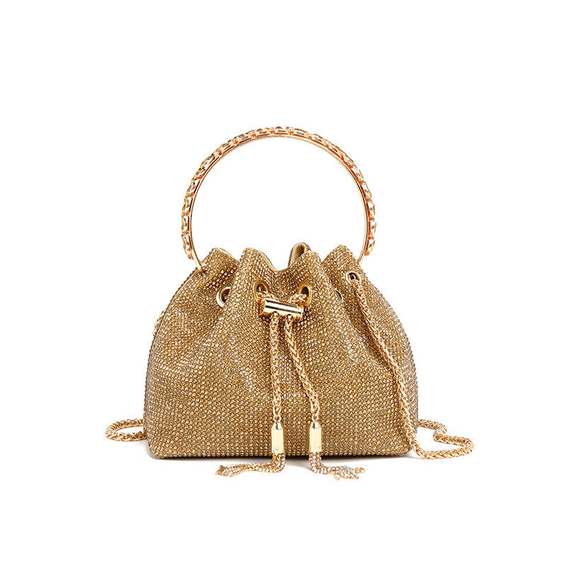 LADIES HANDBAG GOLD (17CM)