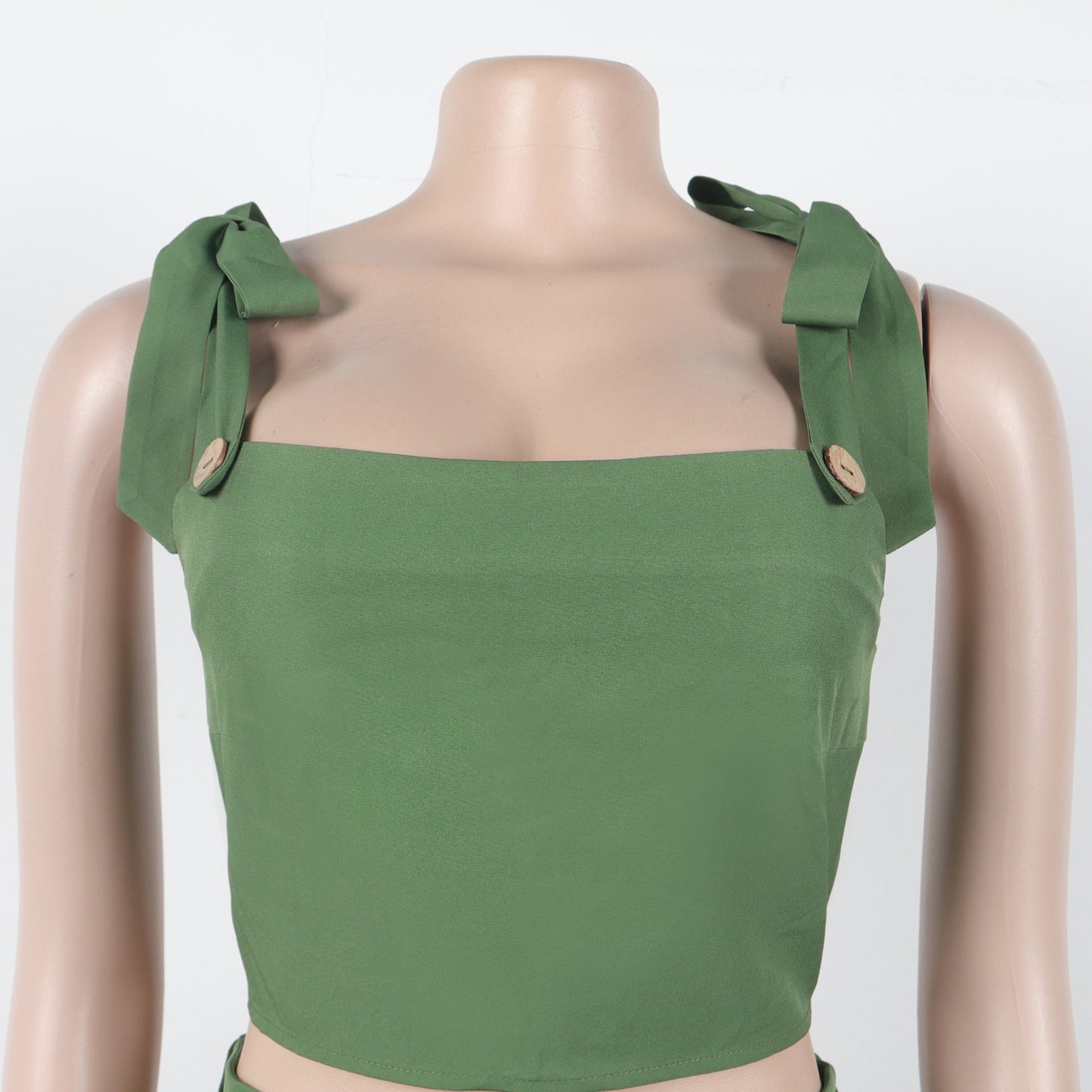 LADIES TWO PIECE TOP & WIDE LEG PANTS SET GREEN (SIZE S - 3XL)