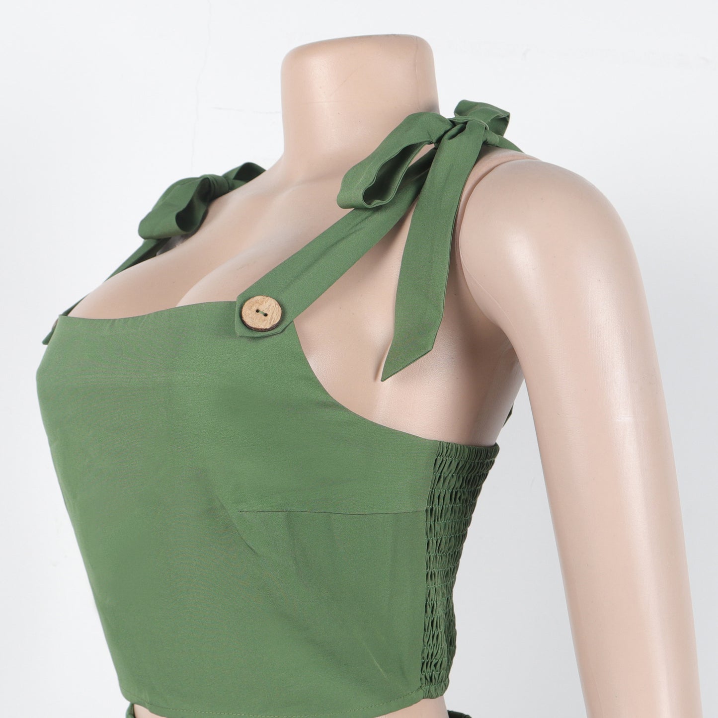 LADIES TWO PIECE TOP & WIDE LEG PANTS SET GREEN (SIZE S - 3XL)
