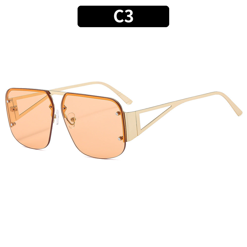 LADIES METAL FRAME SUNGLASSES BLACK / GOLD CHAMPAGNE / GOLD LIGHT TEA / SILVER GRAY BLUE / SILVER / GOLD-ORANGE-YELLOWSIZE