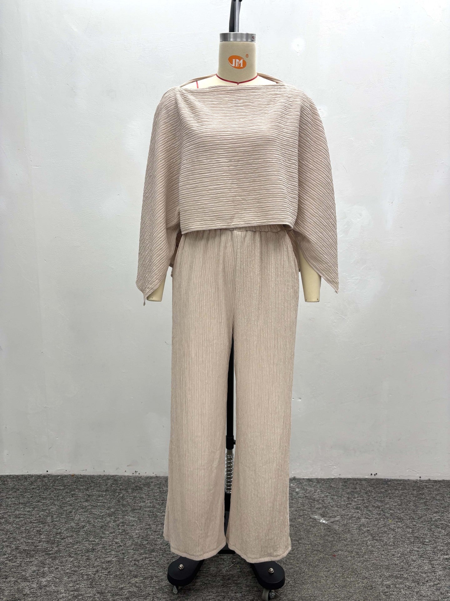 LADIES TWO PIECE OFF THE SHOULDER TOP & PANTS SET LIME GREEN / APRICOT-BEIGE / YELLOW (SIZE S - 2XL)