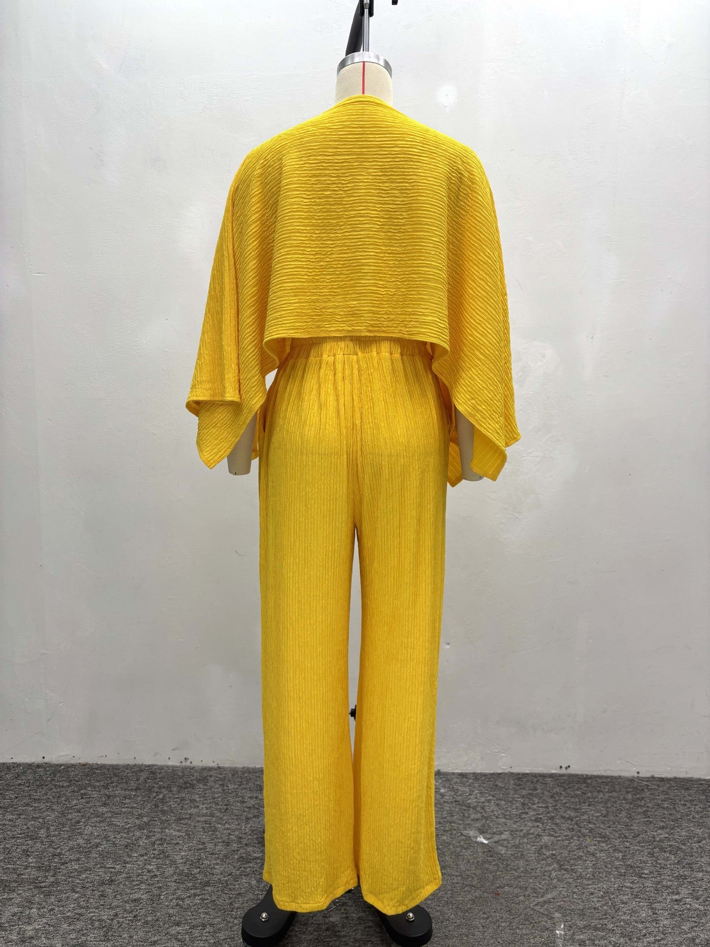 LADIES TWO PIECE OFF THE SHOULDER TOP & PANTS SET LIME GREEN / APRICOT-BEIGE / YELLOW (SIZE S - 2XL)