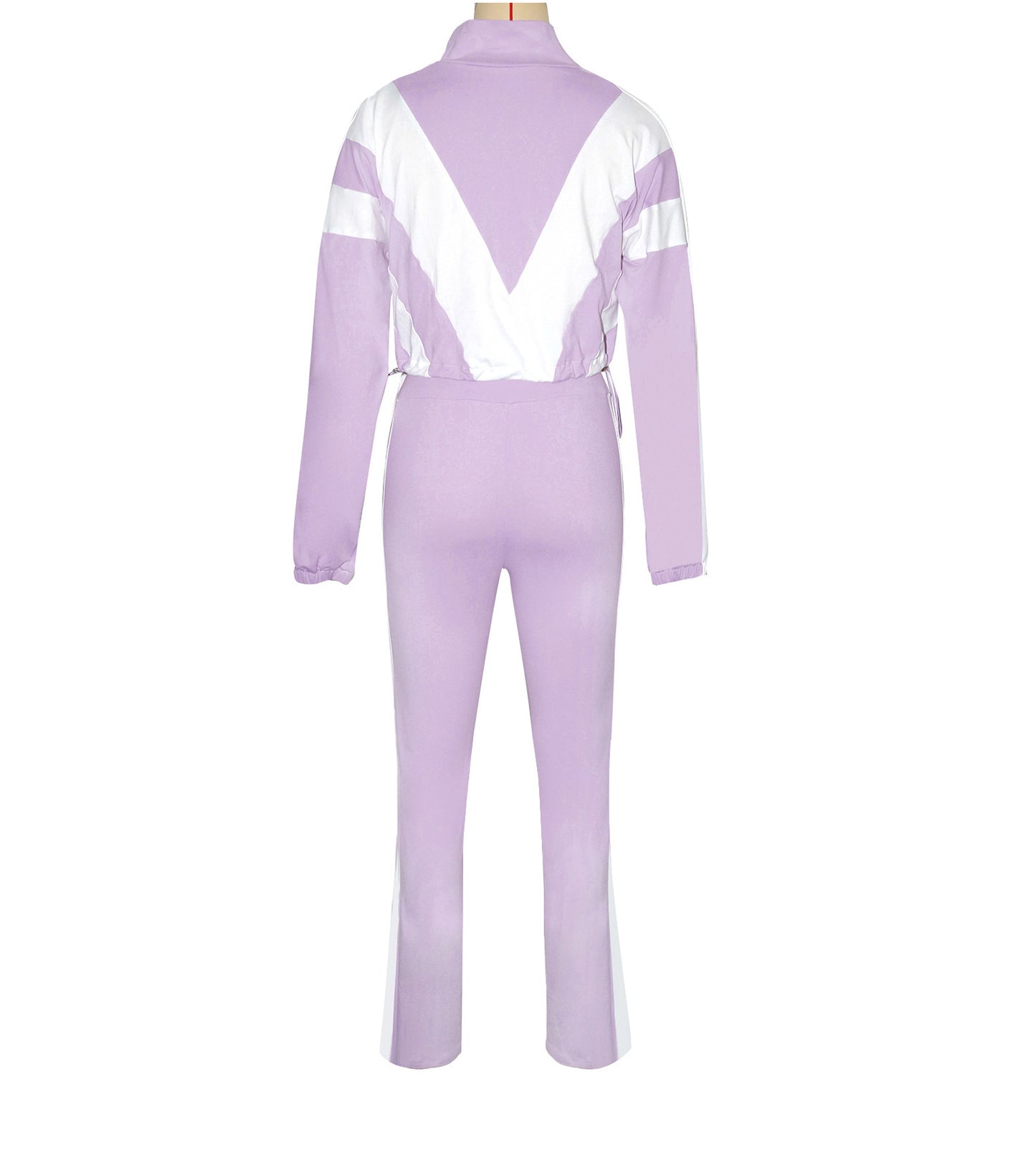 LADIES TWO PIECE LONG SLEEVE TOP & PANTS SET LIGHT PURPLE / BLACK / APRICOT-BEIGE / DARK PINK / LIGHT GREEN / LIGHT PINK (SIZE S - 2XL)