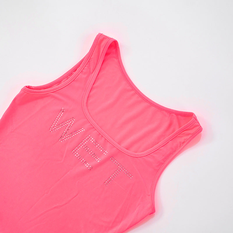 LADIES TWO PIECE SLEEVELESS TOP & SHORTS SET BRIGHT PINK / PINK (SIZE S - L)