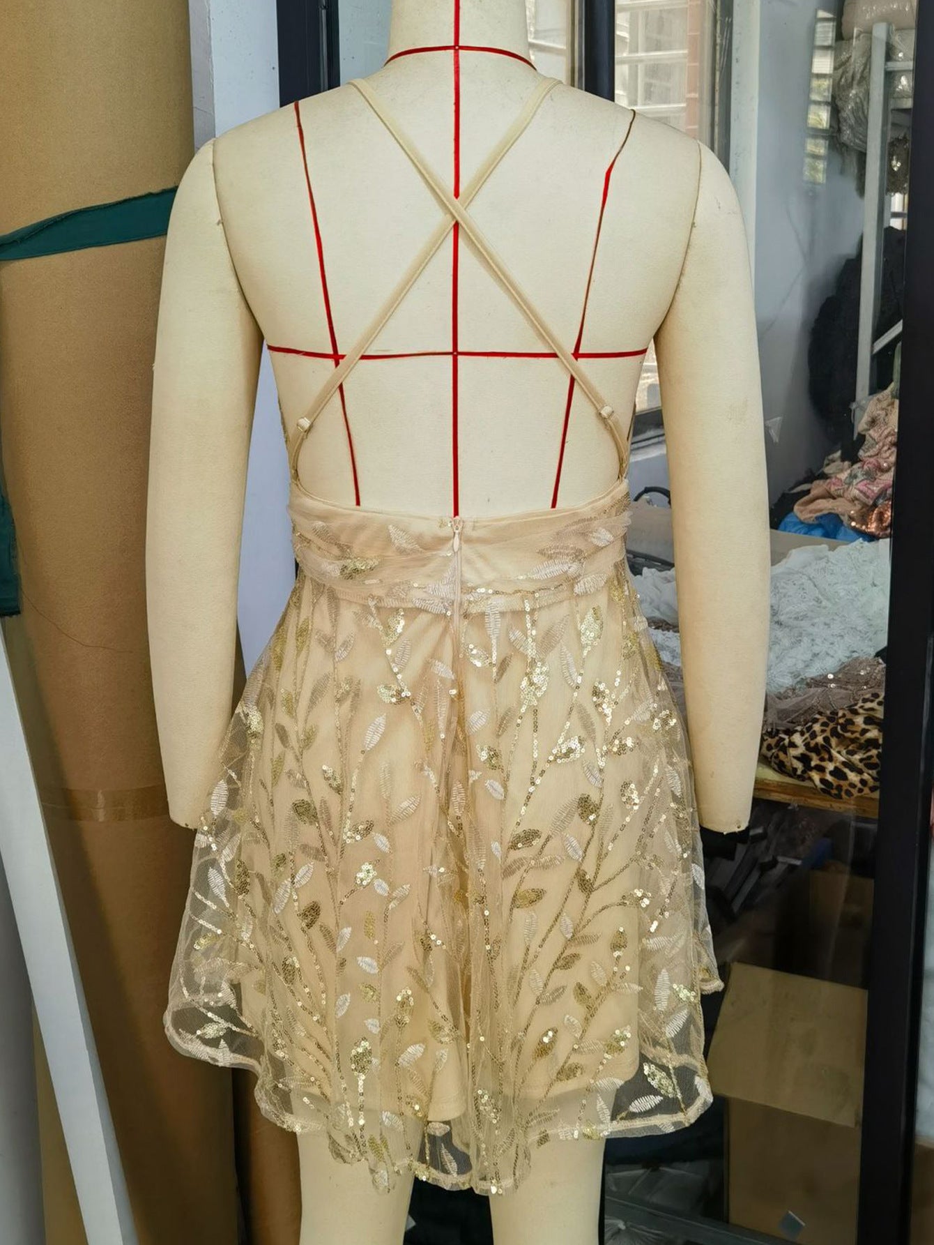 LADIES SLEEVELESS PARTY / COCTAIL DRESS MINI DRESS APRICOT-BEIGE / RED / DARK RED / DARK BLUE / DARK GREEN / PURPLE (SIZE S - XL)