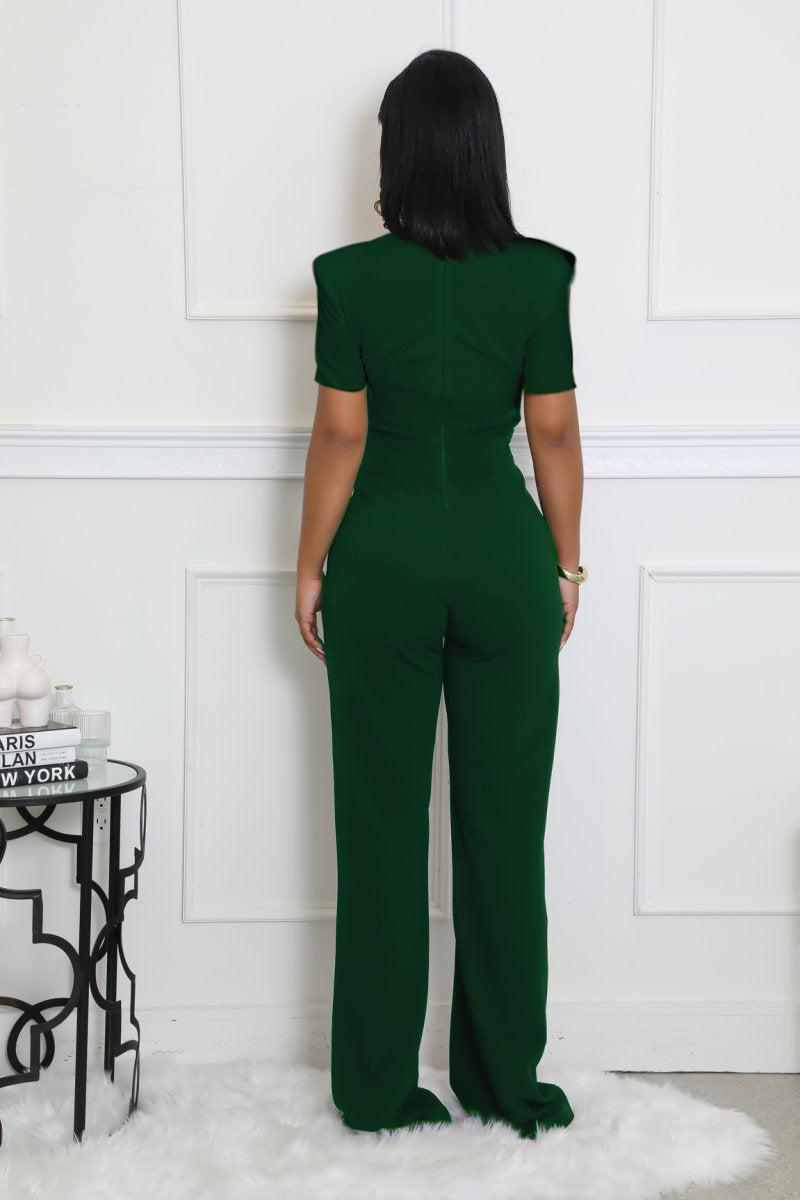 Stylish Women Ladies Short sleeve jumpsuit Black / dark green / wine red / brown (SIZE S - 2XL)