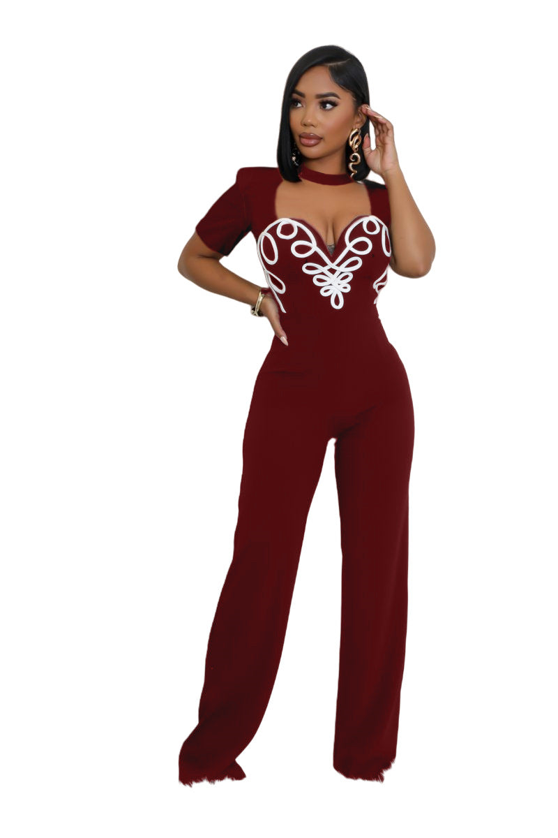 Stylish Women Ladies Short sleeve jumpsuit Black / dark green / wine red / brown (SIZE S - 2XL)
