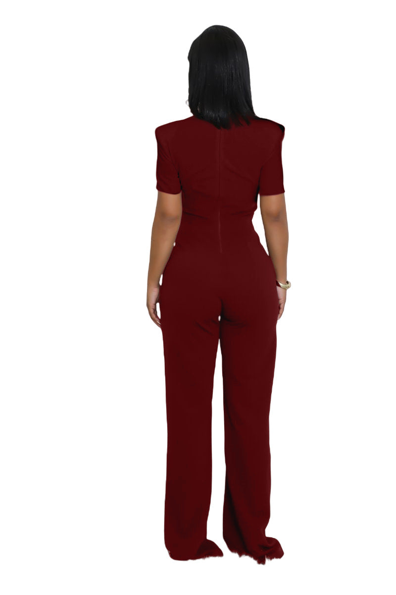 Stylish Women Ladies Short sleeve jumpsuit Black / dark green / wine red / brown (SIZE S - 2XL)