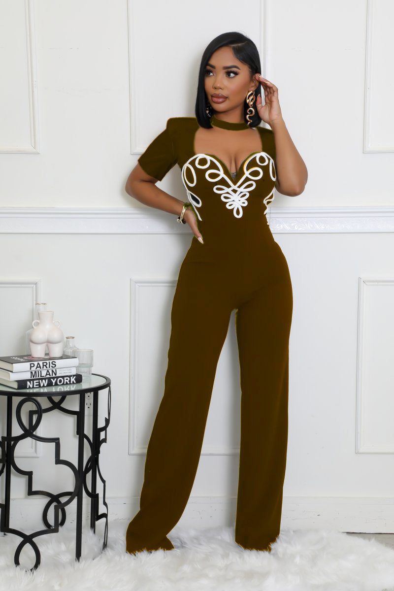 Stylish Women Ladies Short sleeve jumpsuit Black / dark green / wine red / brown (SIZE S - 2XL)