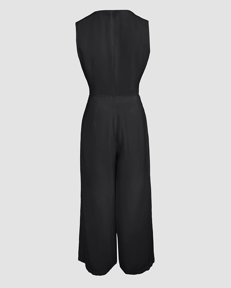 Stylih women ladies two piece sleeveless top and pants set White / black / light green / pink (Size S - XL)
