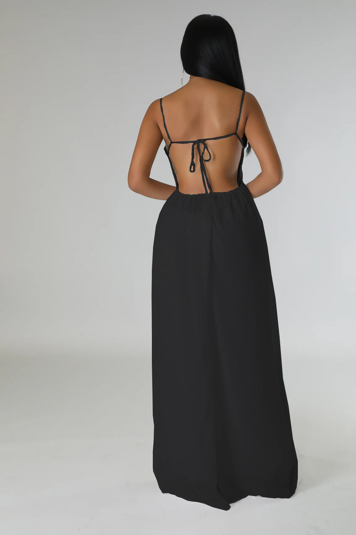 Women stylish fashion long low back loose fit jumpsuit White / black / red (Size S - 2XL)