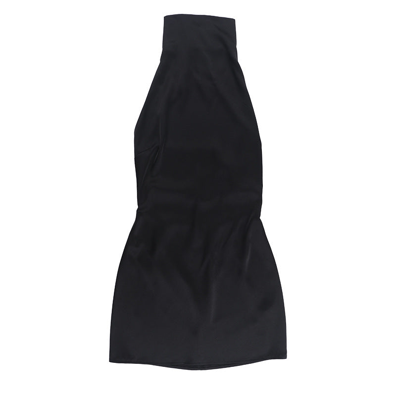 Women stylish fashion sexy bodycon halter neck mini dress Brown / Black (Size S - L)