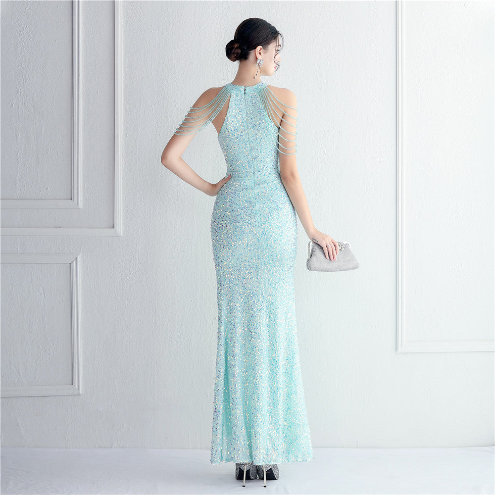 LADIES PLUS SIZE SEQUIN FORMAL PARTY / EVENING DRESS 10 COLOURS (SIZE 3XL - 4XL)