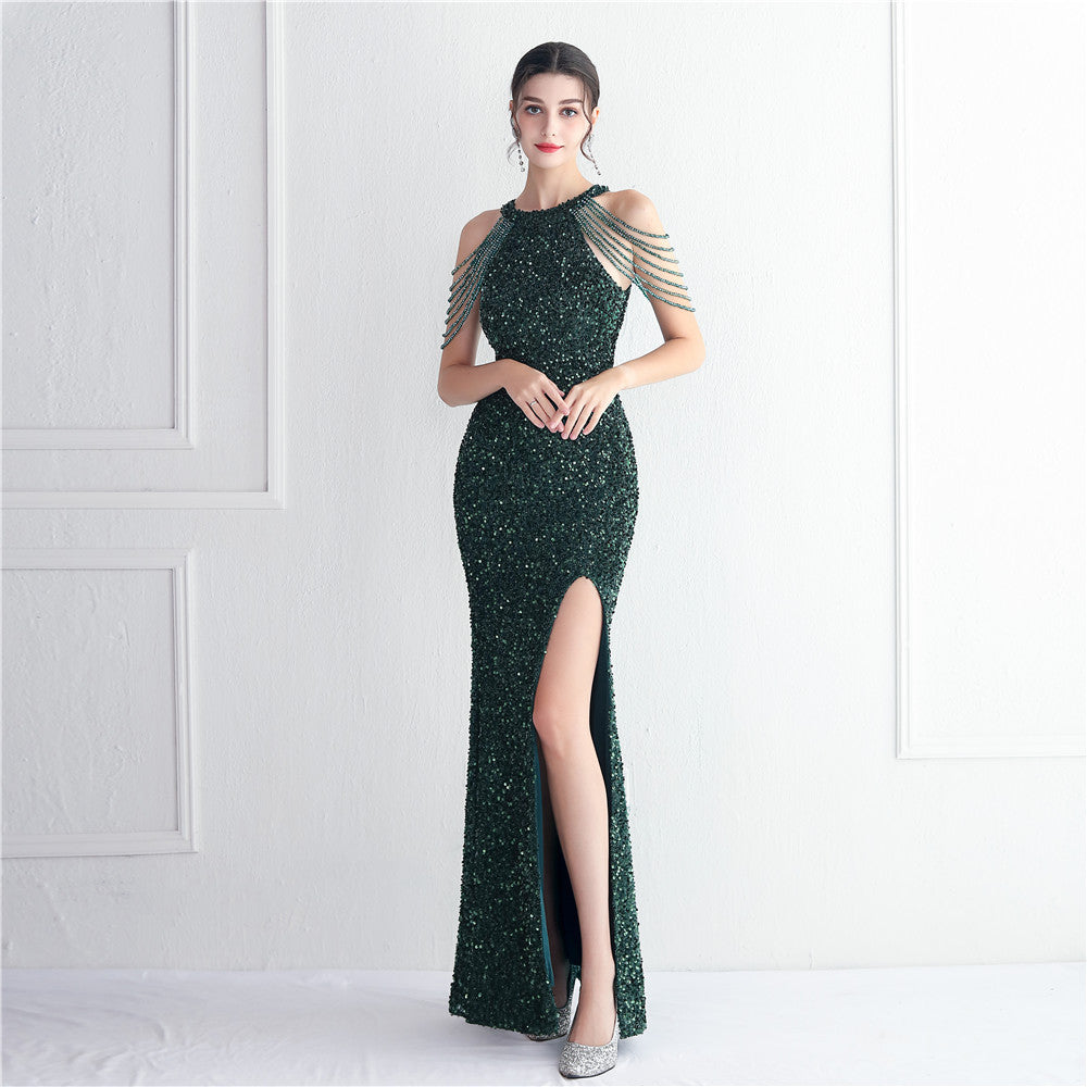 LADIES PLUS SIZE SEQUIN FORMAL PARTY / EVENING DRESS 10 COLOURS (SIZE 3XL - 4XL)