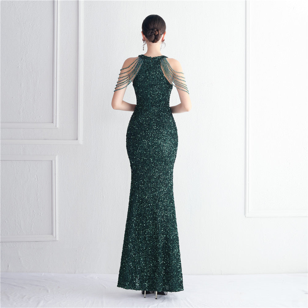 LADIES PLUS SIZE SEQUIN FORMAL PARTY / EVENING DRESS 10 COLOURS (SIZE 3XL - 4XL)